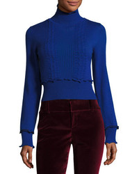 3.1 Phillip Lim Turtleneck Long Sleeve Cable Knit Sweater