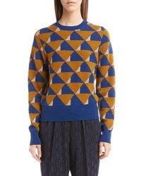 Dries Van Noten Graphic Knit Merino Wool Sweater