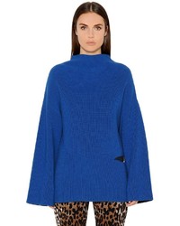 Stella McCartney Cutout Loose Fit Wool Rib Knit Sweater
