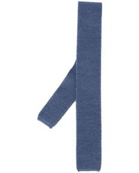 Blue Knit Wool Tie