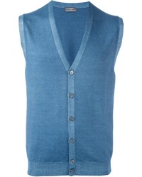 Blue Knit Wool Waistcoat