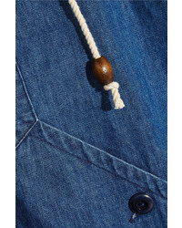 The Great Rope Detailed Lace Up Denim Top Mid Denim