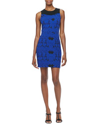 Ali Ro Sleeveless Jacquard Lace Dress Blue Sapphire