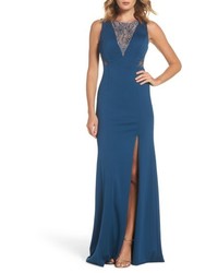 Adrianna Papell Lace Jersey Gown