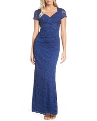 Adrianna Papell Stretch Lace Trumpet Gown