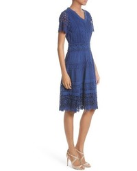 Alice + Olivia Anabel Lace Fit Flare Dress