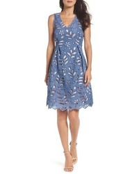 Adrianna Papell Bella Lace Fit Flare Dress