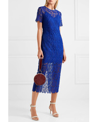 Diane von Furstenberg Guipure Lace Midi Dress Royal Blue