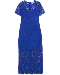 Diane von Furstenberg Guipure Lace Midi Dress Royal Blue