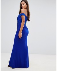 Lipsy Off Shoulder Maxi Dress With Lace Trim