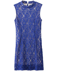Choies Blue Lace Dress With High Neck