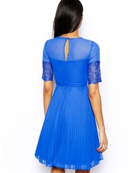 Elise Ryan Lace Skater Dress With Pleated Skirt