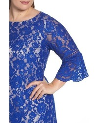 Eliza J Plus Size Bell Sleeve Lace Shift Dress