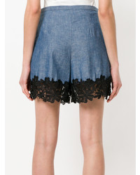 See by Chloe See By Chlo Lace Trim Chambray Shorts