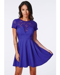 Blue Lace Skater Dress