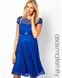 Asos Maternity Lace Skater Dress With Belt