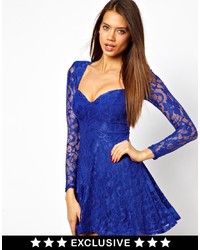Oh My Love Lace Skater Dress With Sweetheart Neckline