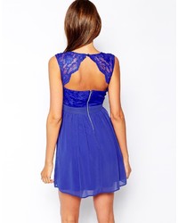 Elise Ryan Skater Dress With Scallop Lace Wrap Front