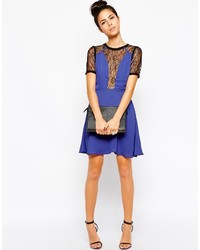 Wyldr Gothic Skater Dress With Lace Insert