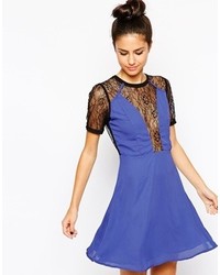 Wyldr Gothic Skater Dress With Lace Insert