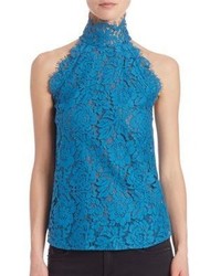Blue Lace Sleeveless Top
