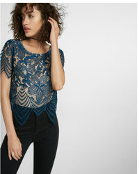 Express All Over Lace Tee