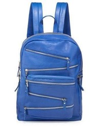 Ash Angel Large Zip Front Leather Backpack Sapphire