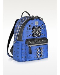 MCM Blue Stark Brock Small Backpack