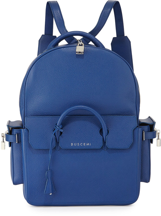 Buscemi Phd Large Leather Backpack Blue | Where to buy & how to wear