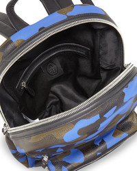 Ash Danica Large Leather Backpack Blue Camo