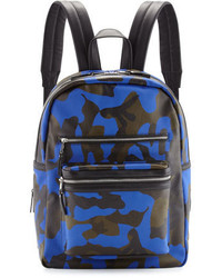 Ash Danica Large Leather Backpack Blue Camo