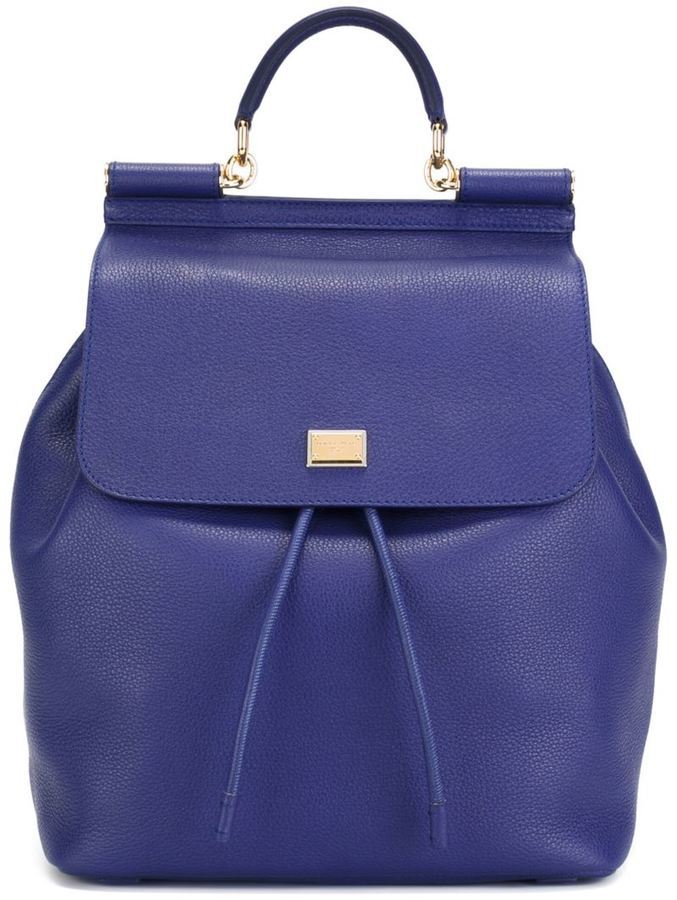 Sicily leather handbag Dolce & Gabbana Blue in Leather - 32735074