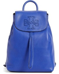 Tory Burch Harper Leather Backpack Blue