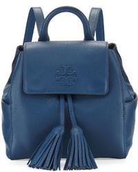 Tory Burch Thea Mini Leather Backpack Navy