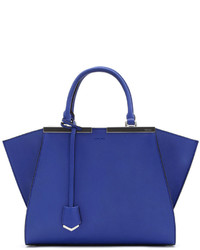Fendi 3 Jours Leather Satchel Bag Neon Blue Royal