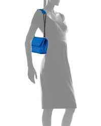Bottega Veneta Double Compartt Lambskin 13 Flap Shoulder Bag Bluette