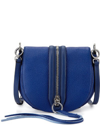 Rebecca Minkoff Mara Leather Zip Trim Saddle Bag Cobalt
