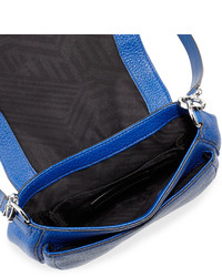 Rebecca Minkoff Mara Leather Zip Trim Saddle Bag Cobalt