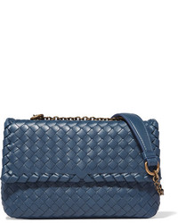 Bottega Veneta Olimpia Baby Intrecciato Leather Shoulder Bag Blue