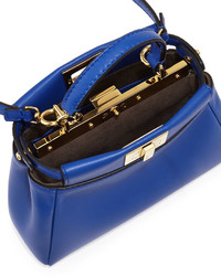 Fendi Peekaboo Micro Satchel Bag Blue