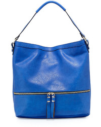 Neiman Marcus Penelope Faux Leather Hobo Bag Blue