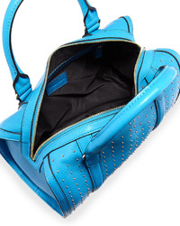 Neiman Marcus Pin Dot Zip Top Duffle Bag Blue Jay