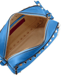 Valentino Rockstud Camera Small Leather Bag Light Sapphire