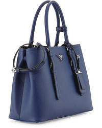 Prada Saffiano Cuir Covered Strap Double Bag Bright Blue