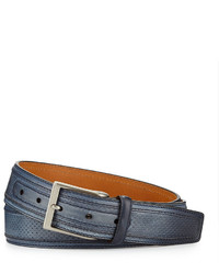 Magnanni For Neiman Marcus Perforated Leather Belt Blue