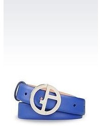 Giorgio Armani Leather Belt With Logoed Buckle