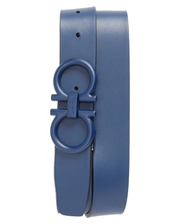 Salvatore Ferragamo Tonal Double Gancini Leather Belt