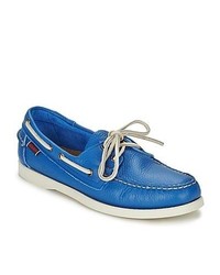 Sebago Docksides Bright Blue Boat Shoes