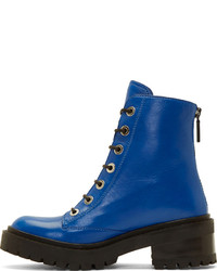 Kenzo Blue Embossed Logo Morticia Boots