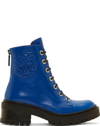 Kenzo Blue Embossed Logo Morticia Boots
